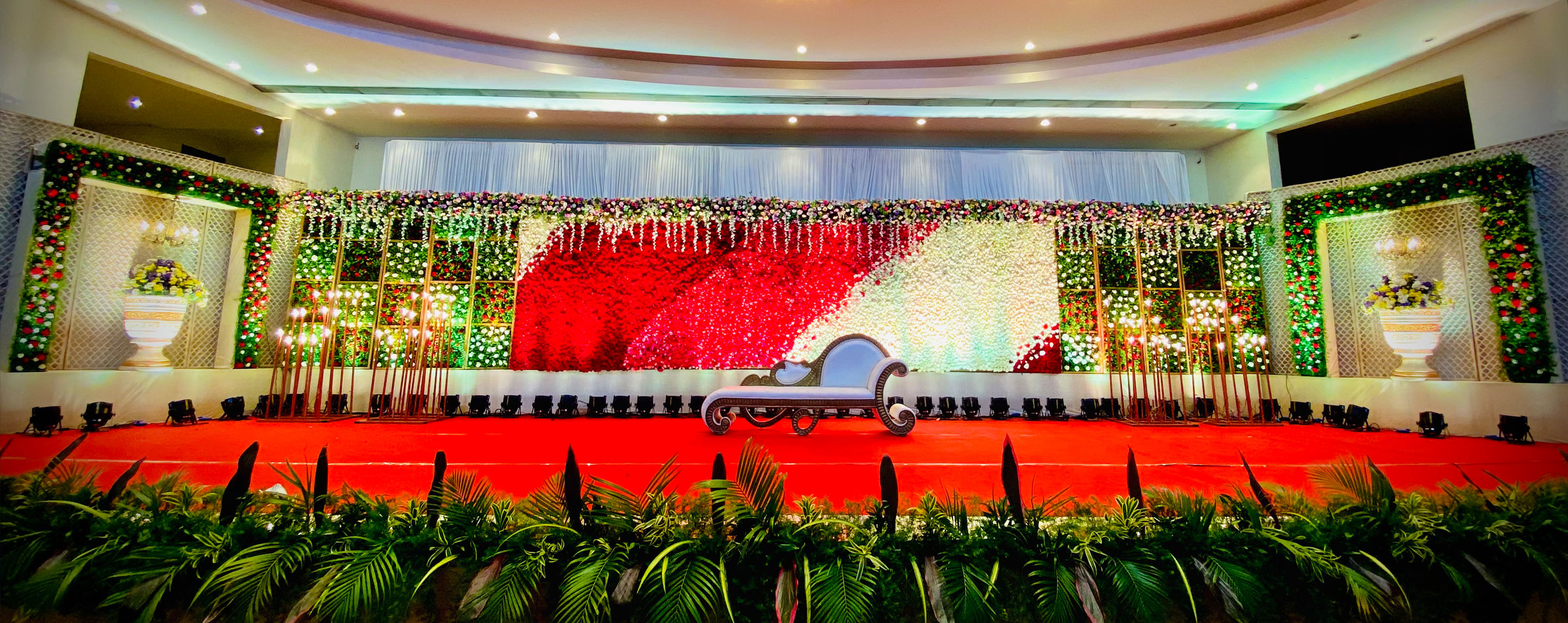 Gorgeous and elaborate wedding reception backdrops